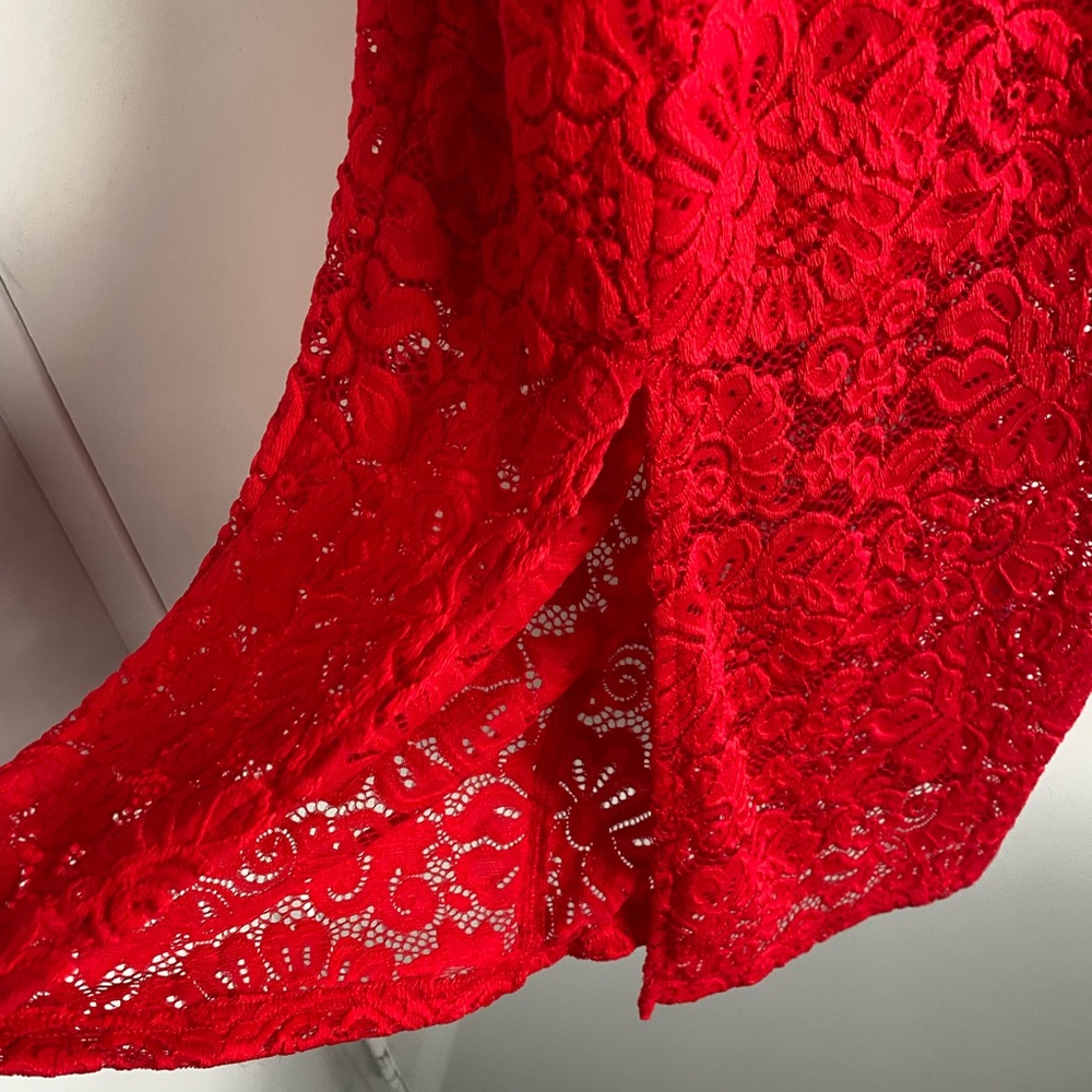 TIGERMIST RED LACE MIDI DRESS / Size XS - Picture 2 of 7